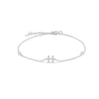 Armband met initiaal in strass zilver h