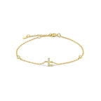 Armband met initiaal in strass goud l