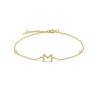 Armband met initiaal in strass goud m