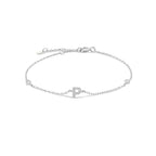 Armband met initiaal in strass zilver p