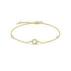 Armband met initiaal in strass goud q