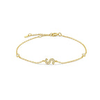 Armband met initiaal in strass goud s