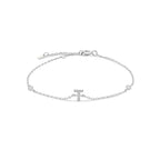 Armband met initiaal in strass zilver t