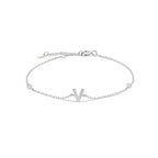 Armband met initiaal in strass zilver v