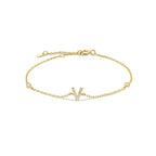 Armband met initiale in goudkleurige strass v