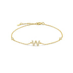 Armband met initiaal in strass goud w