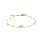 Armband met initiaal in strass goud x