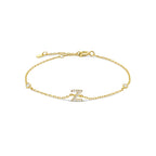 Armband met initiaal in strass goud z