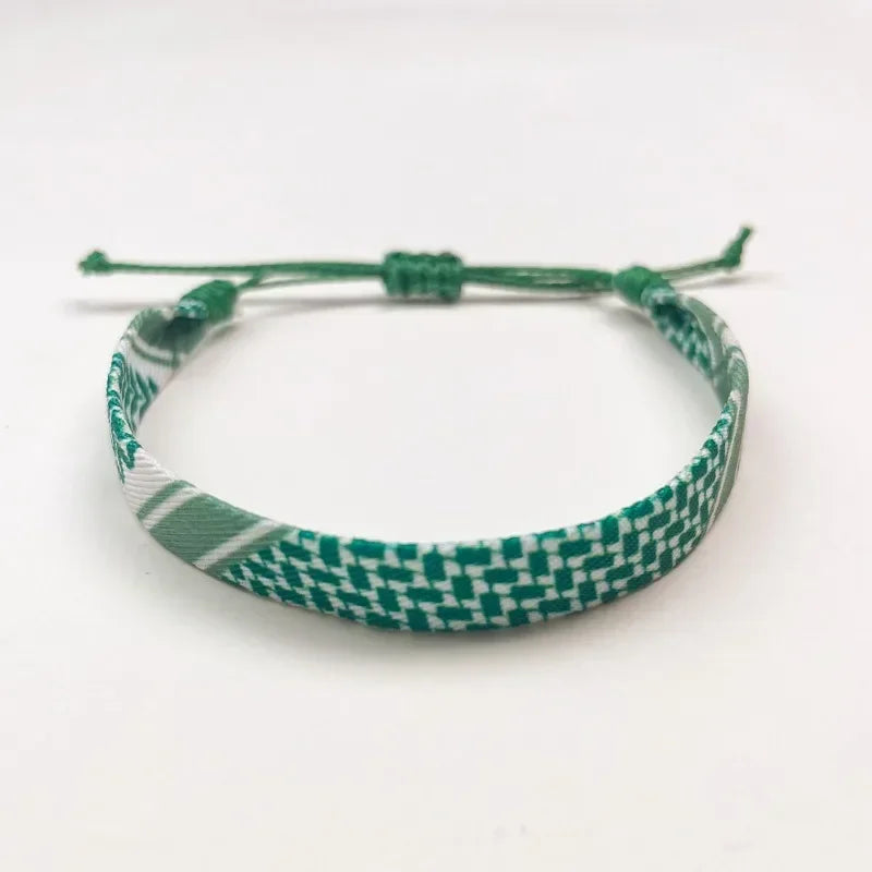 Armband met geometrische patronen Arabische Keffiyeh groen