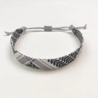 Armband met geometrische patronen Arabische Keffiyeh grijs