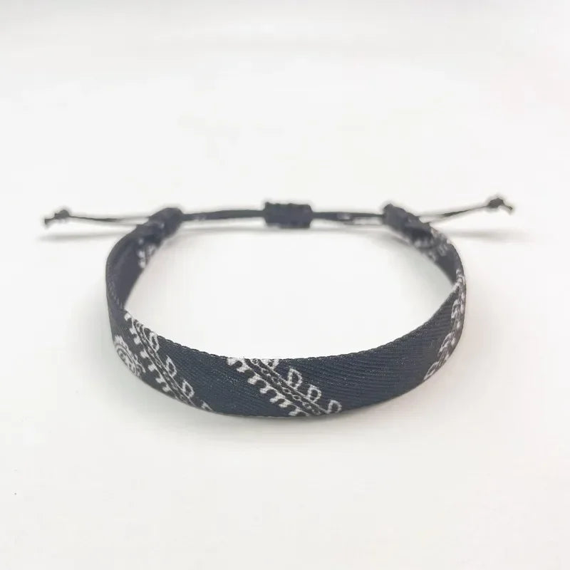 Armband met geometrische patronen Arabische Keffiyeh zwart