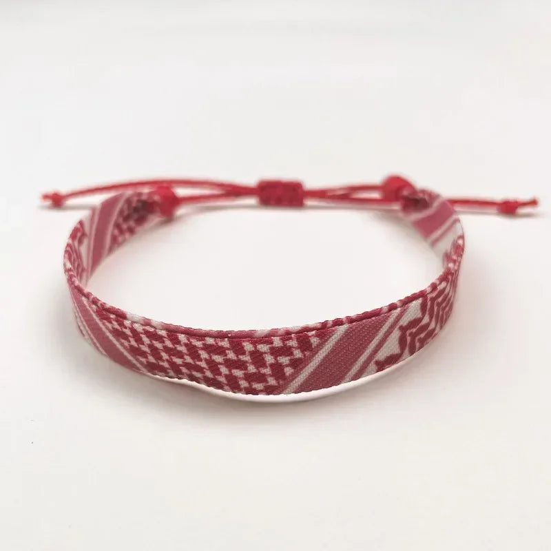 Armband met geometrische patronen Arabische Keffiyeh rood
