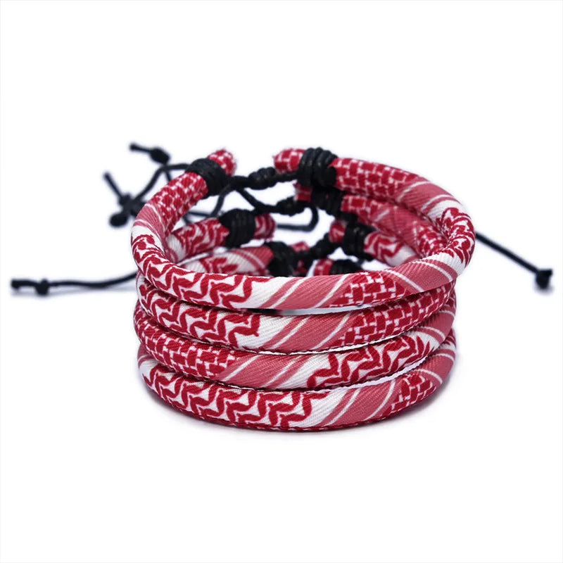 Armband met Arabisch Keffiye-patroon voor man of vrouw rood