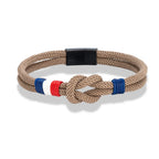 Armband met knoop van touw beige