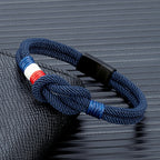 Armband met knoop van touw marineblauw