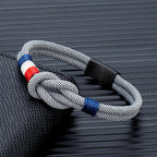 Armband met knoop van touw grijs