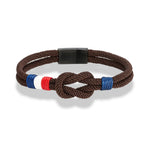 Armband met knoop van touw bruin