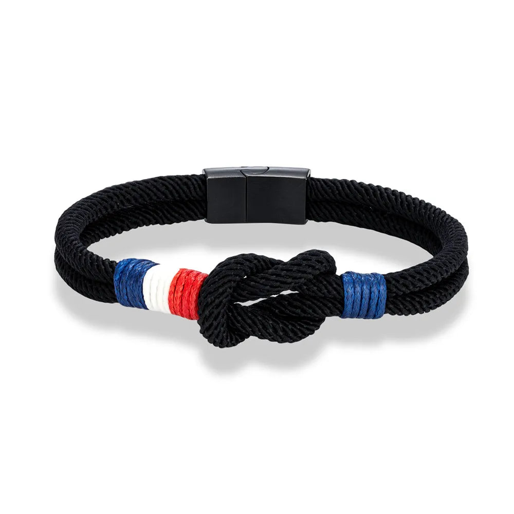 Armband met knoop van touw zwart