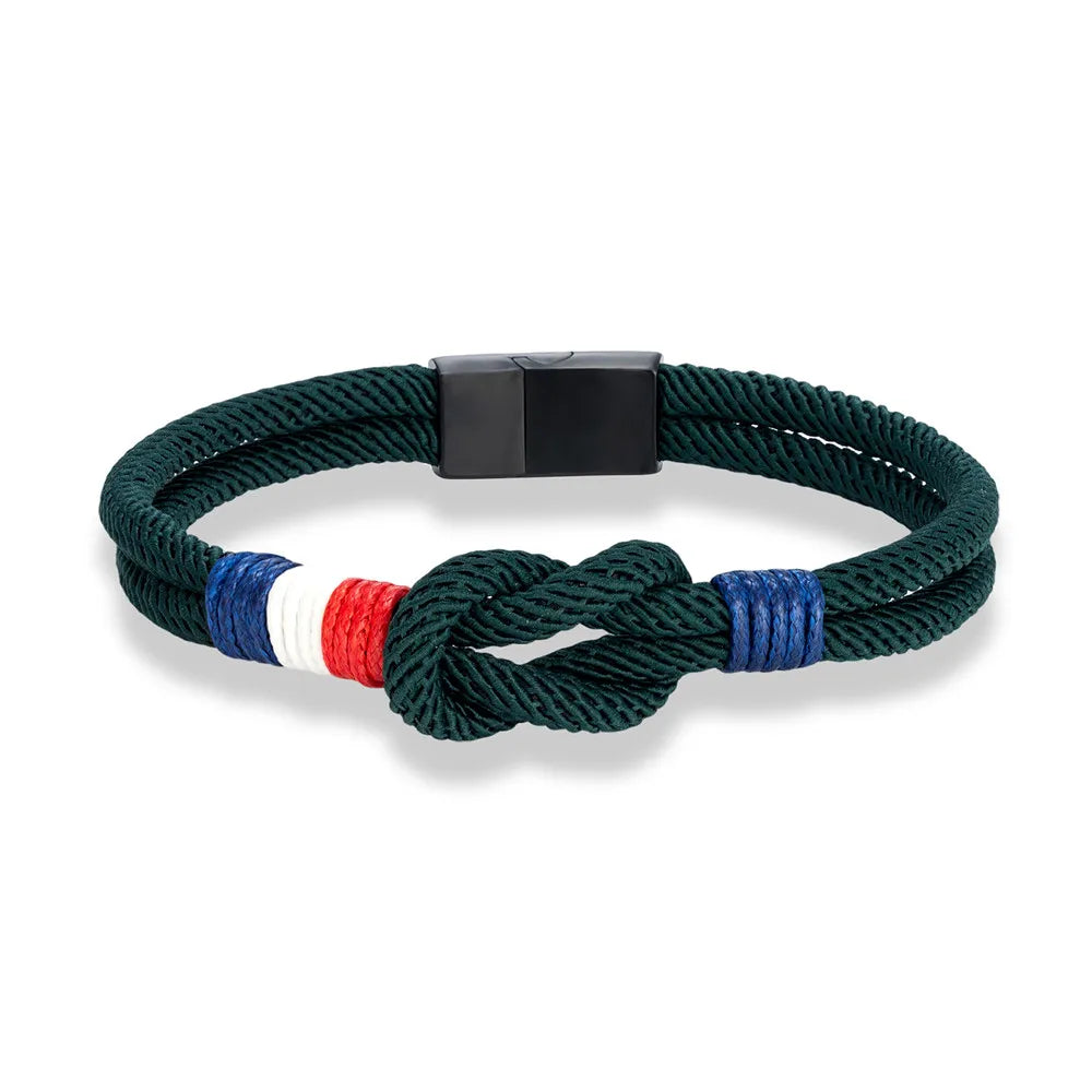Armband met knoop van touw groen