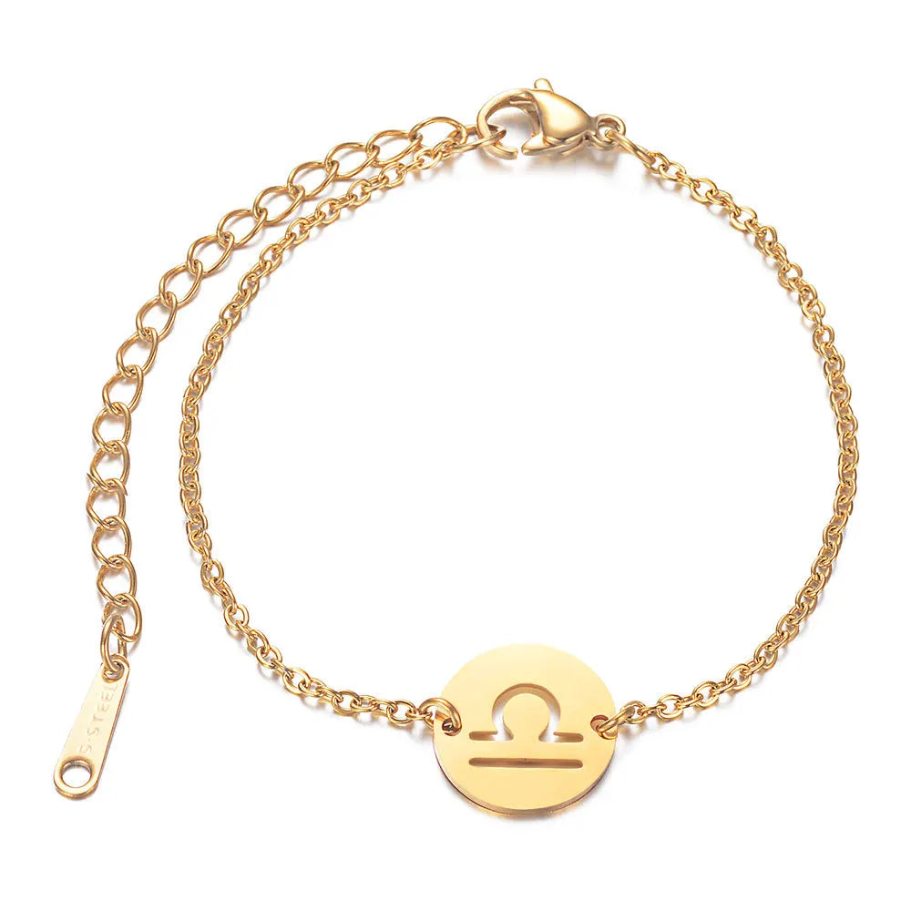 Bracelet avec Pendentif du Signe du Zodiaque Astrologique balance
