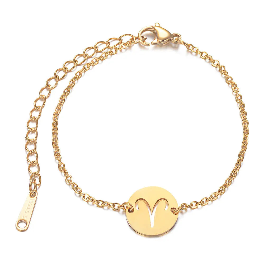 Bracelet avec Pendentif du Signe du Zodiaque Astrologique bélier