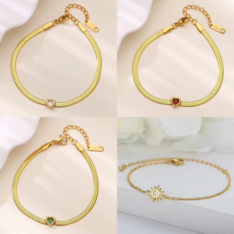 Armband met geboortesteen in hartvorm