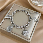 Bracelet avec Soleil et Coquillages pour Homme ou Femme argent