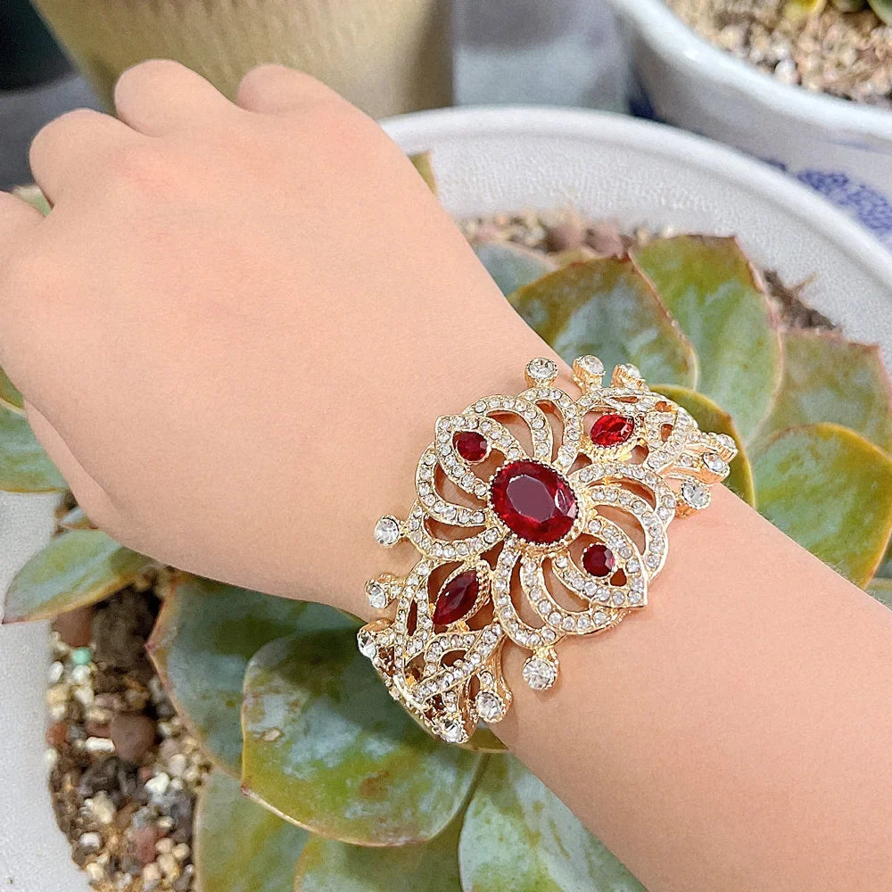 Armband met strass en stenen Arabisch moslim huwelijk rood