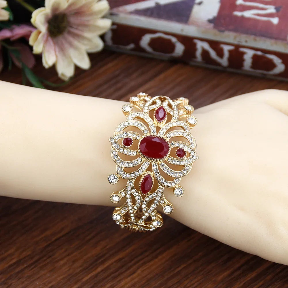 Armband met strass en stenen Arabisch moslim huwelijk rood