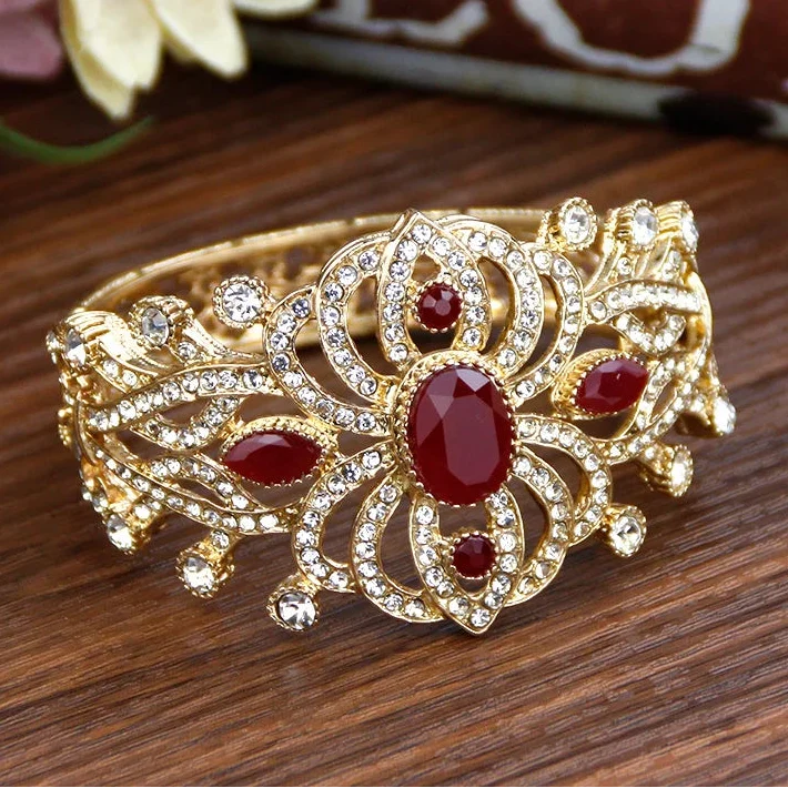 Armband met strass en stenen Arabisch moslim huwelijk rood