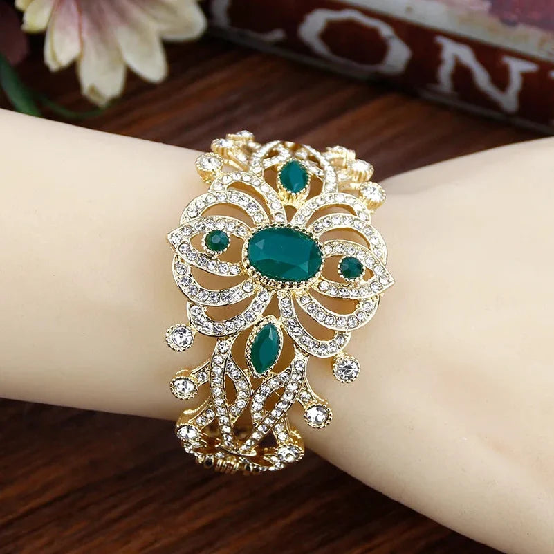 Armband met strass en stenen Arabisch moslim huwelijk groen