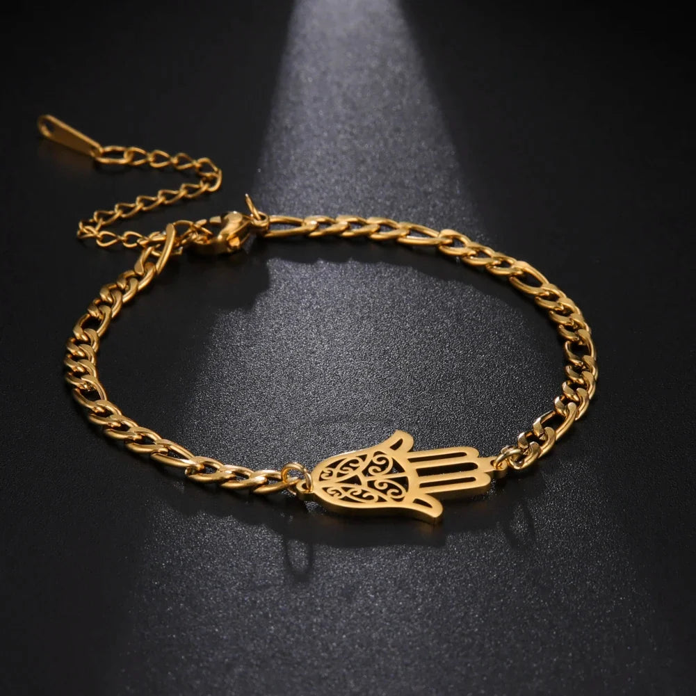 Armband met gouden of zilverkleurige Arabische hand van Fatma