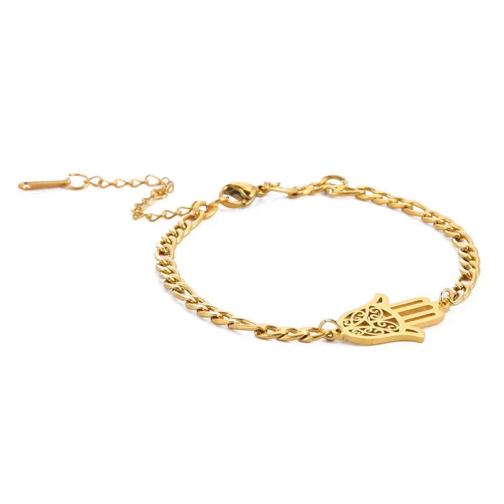 Armband met gouden of zilverkleurige Arabische hand van Fatma