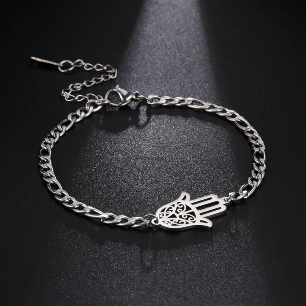 Armband met gouden of zilverkleurige Arabische hand van Fatma zilver