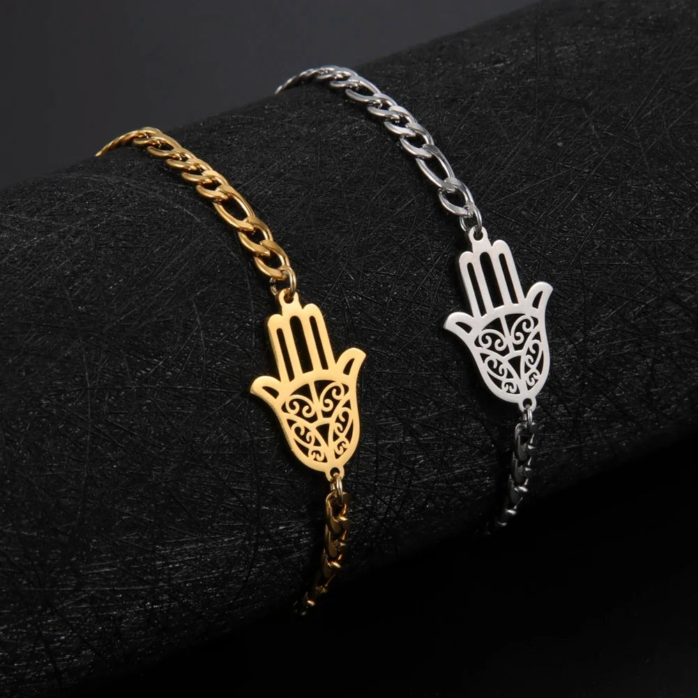 Armband met gouden of zilverkleurige Arabische hand van Fatma