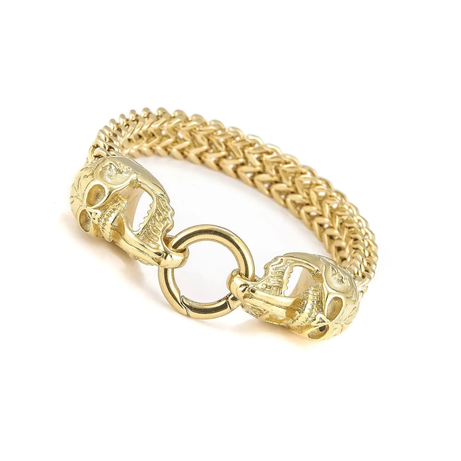 Bracelet avec Têtes de Morts pour Homme or