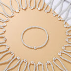 Witte initialen armband m