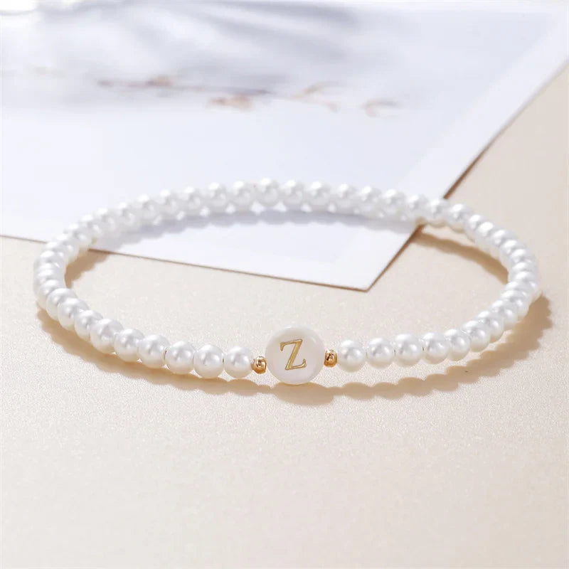 Witte armband initiaal - letter 
