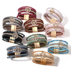 Boho meerlagige armband levensboom