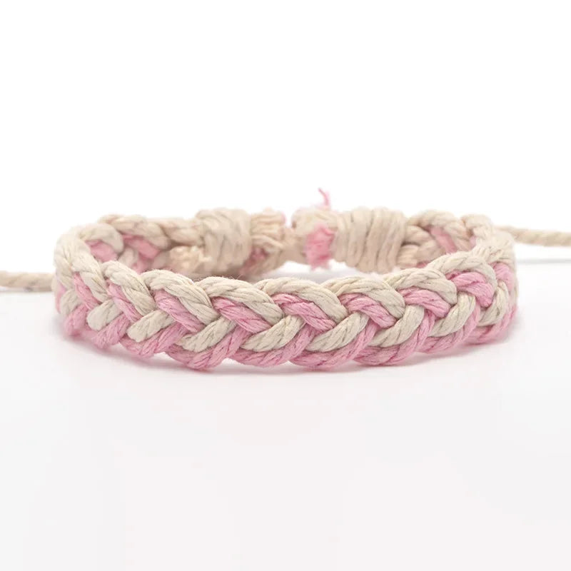Artisanale Braziliaanse armband in natuurlijke kleuren beige