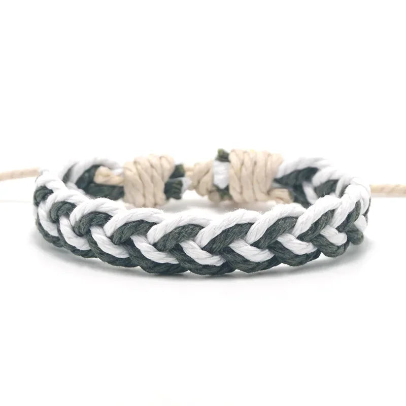 Artisanale Braziliaanse armband in natuurlijke kleuren wit