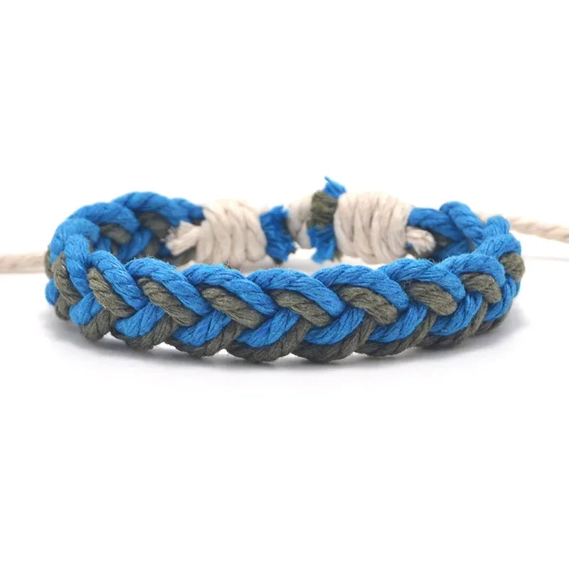 Artisanale Braziliaanse armband in natuurlijke kleuren blauw