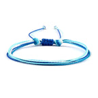 Handgemaakte Braziliaanse Blauwe armband wit en blauw