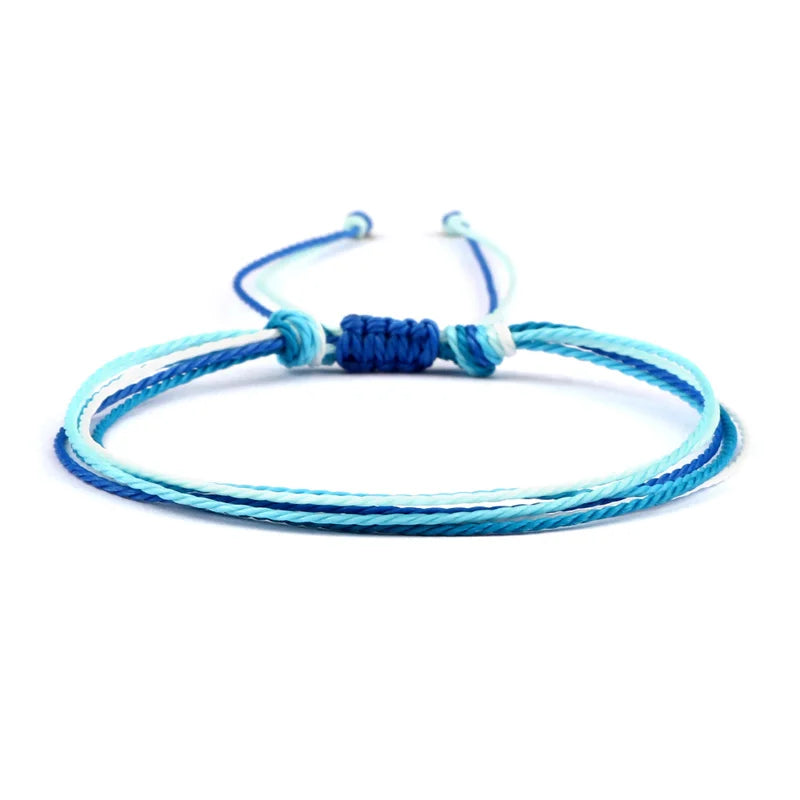 Handgemaakte Braziliaanse Blauwe armband wit en blauw