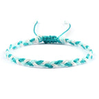 Handgemaakte Braziliaanse Blauwe armband wit en lichtblauw