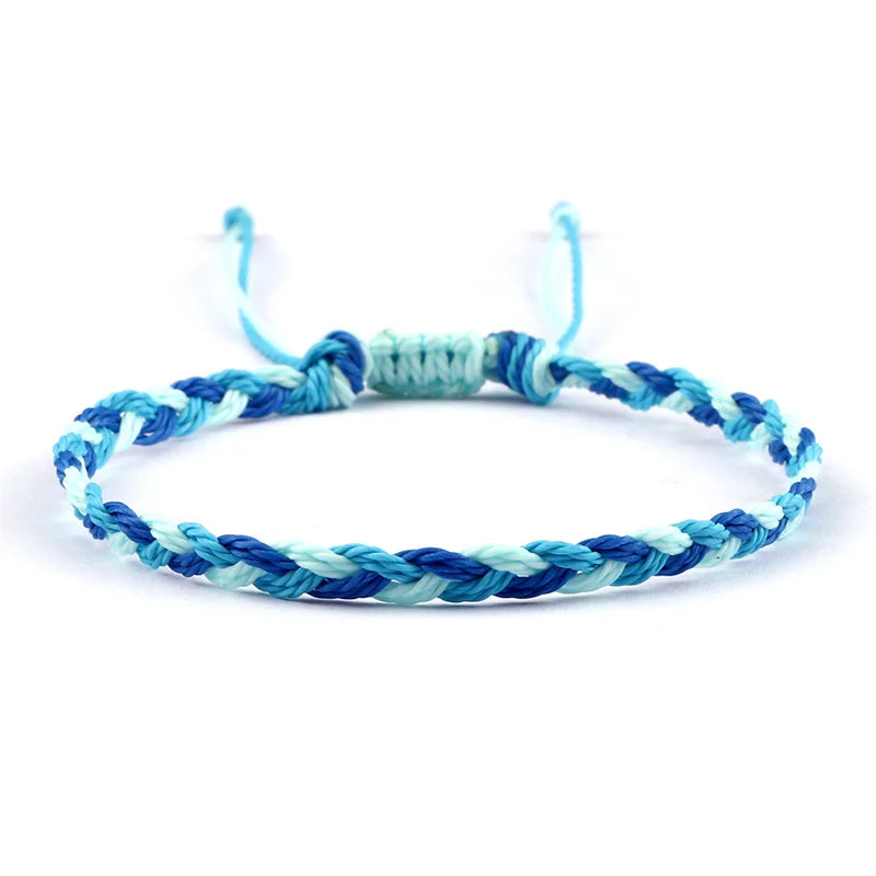 Handgemaakte Braziliaanse Blauwe armband blauw en donkerblauw