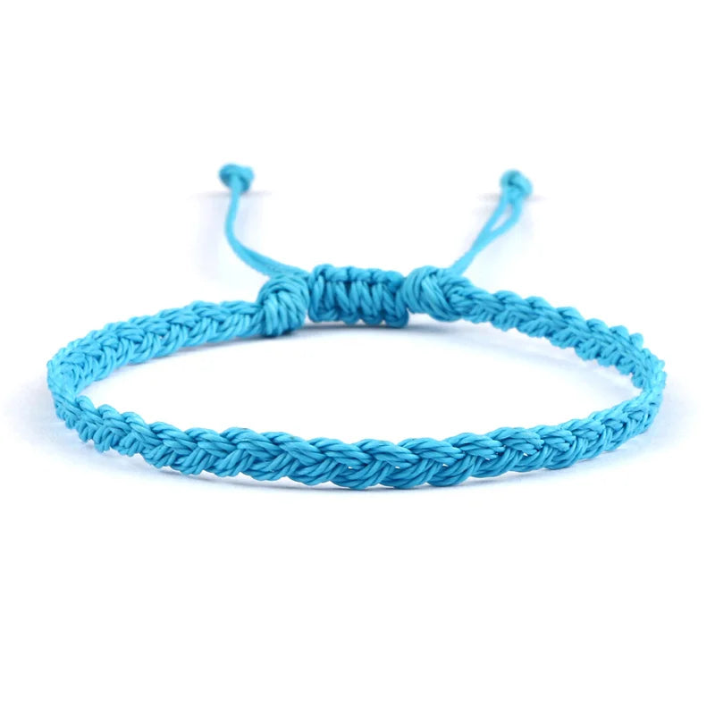 Handgemaakte Braziliaanse Blauwe armband turquoiseblauw