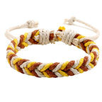 Braziliaanse armband van katoendraad met natuurlijke uitstraling geel