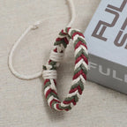 Braziliaanse armband van katoendraad met natuurlijke uitstraling rood