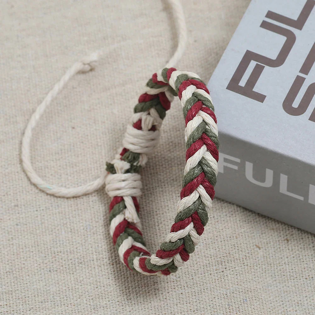 Braziliaanse armband van katoendraad met natuurlijke uitstraling rood
